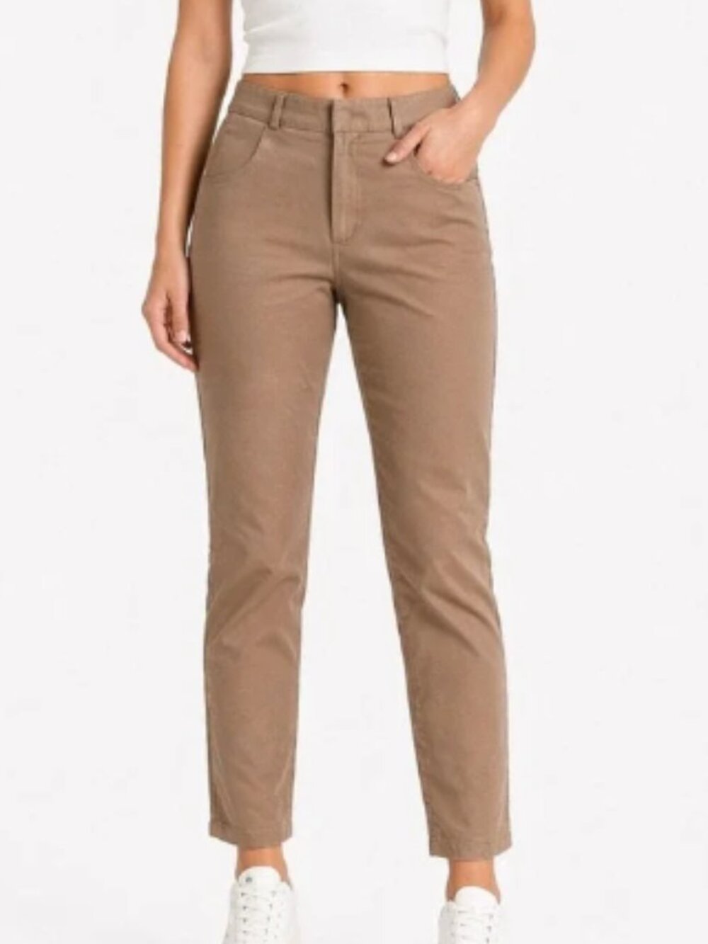 Banana Republic Cropped Straight-Leg Pants in Light Brown